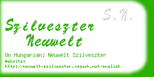 szilveszter neuwelt business card